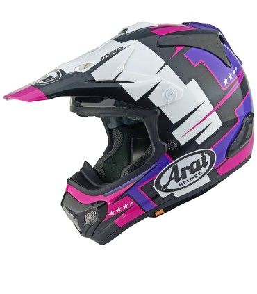 Arai MX-V Evo Battle purple helmet