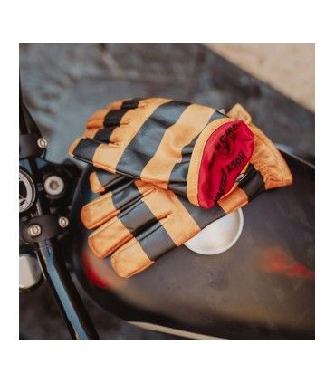 Motorrad handschuhe Holy Freedom Pitt Raw braun