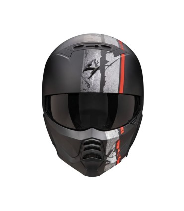 Casque Scorpion Exo Combat 2 Lord noir matt rouge