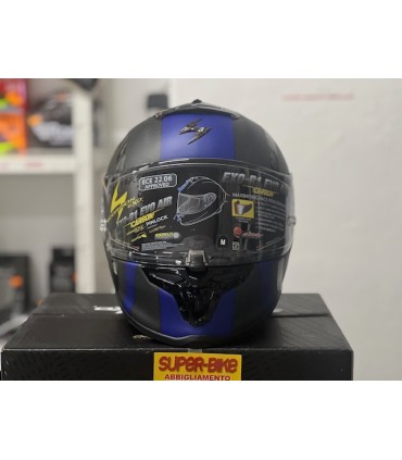 Casco Scorpion Exo R1 Evo Carbon Air MG nero opaco blu