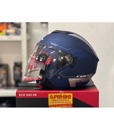 Casco jet CGM 126 G Iper City blu opaco