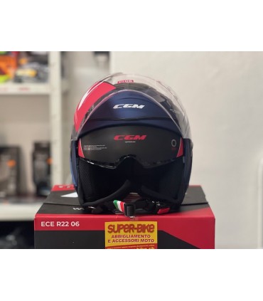 Casco jet CGM 126 G Iper City blu opaco