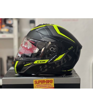 Casco modulare CGM 569A C-Max City nero giallo opaco