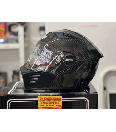 Casco modulare moto Simpson Darksome carbon