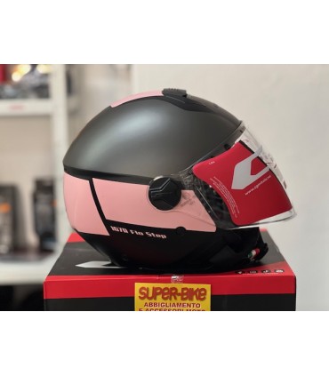 Casco jet CGM 167R Flo Step nero rosa