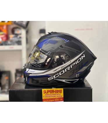 Casco moto Scorpion Exo 391 Haut nero opaco blu