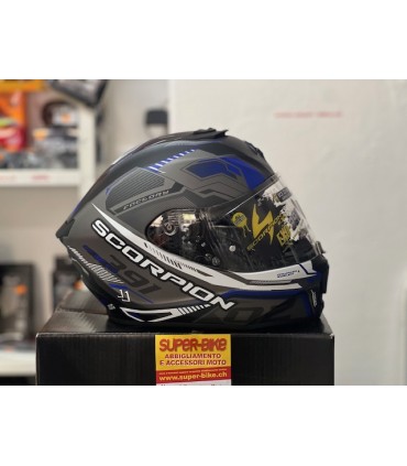 Casque moto Scorpion Exo 391 Haut noir bleu matt