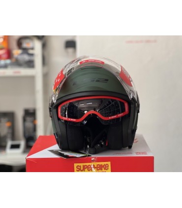 Casco jet LS2 OF620 Classy verde opaco