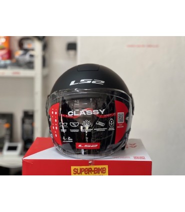 Casco jet LS2 OF620 Classy nero opaco