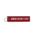 KEY RING REMOVE BEFORE FLIGHT RED