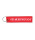 Kiss Me Before Flight keychain red