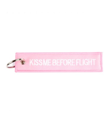 Kiss Me Before Flight keychain PINK