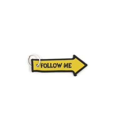 PORTE-CLÉS FOLLOW ME, JAUNE NOIR