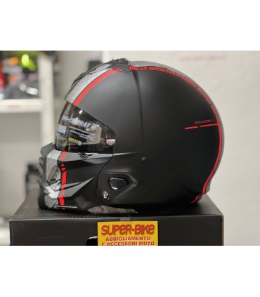 Casco Scorpion Exo Combat 2 Lord nero opaco rosso