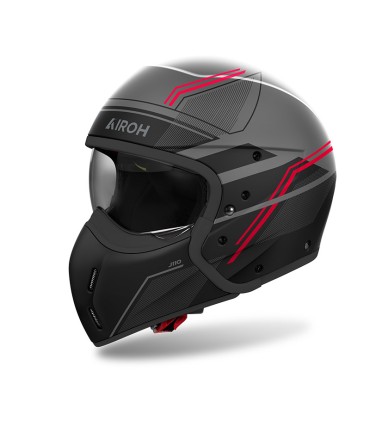 Casque Airoh J110 Command Slim rouge matt