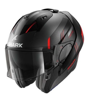 Shark Evo Es Kryd nero opaco rosso