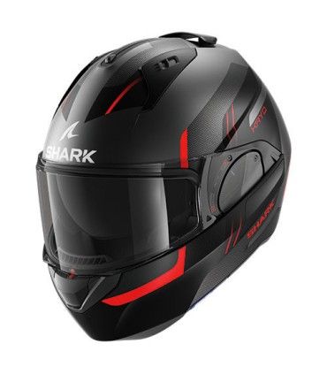 Shark Evo Es Kryd nero opaco rosso