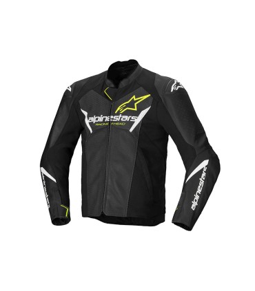 Giacca in pelle Alpinestars Faster V3 Airflow nera gialla