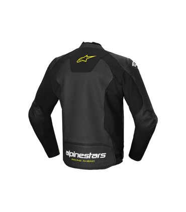 Giacca in pelle Alpinestars Faster V3 Airflow nera gialla