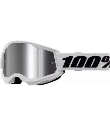 100% Strata 2 bianca specchio maschera motocross