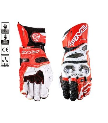 Five Rfx Race white red gloves