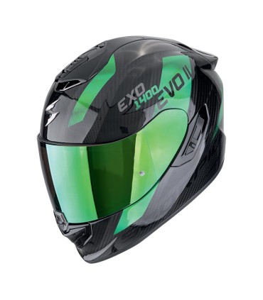 Scorpion Exo 1400 Evo 2 Carbon Air Platted green helmet