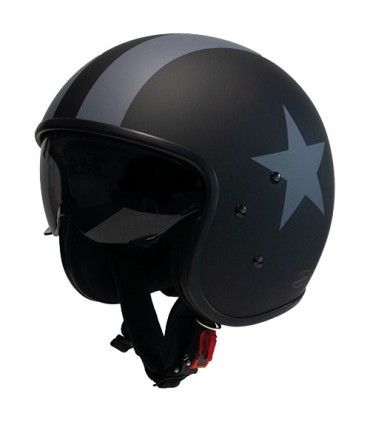 Casco Jet Moto Eleven black Star grigio