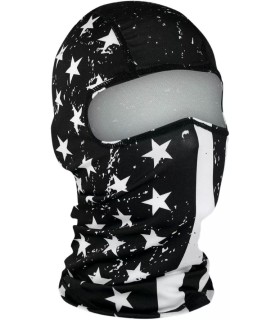 ZAN BALACLAVA POLYESTER BLACK/WHITE FLAG