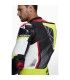 Combinaison moto en cuir Kanguro Spyke Aragon race noir rouge fluo