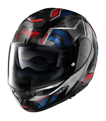 Casque Nolan X-1005 Sandglass Carbon bleu rouge