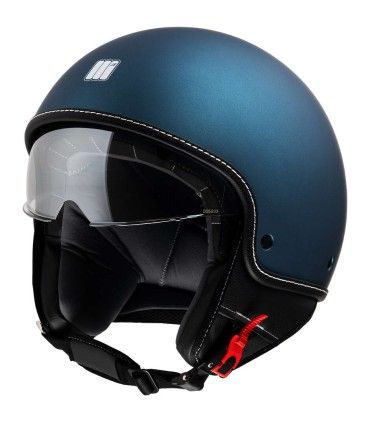 Casque Jet Motocubo Beetle bleu matt