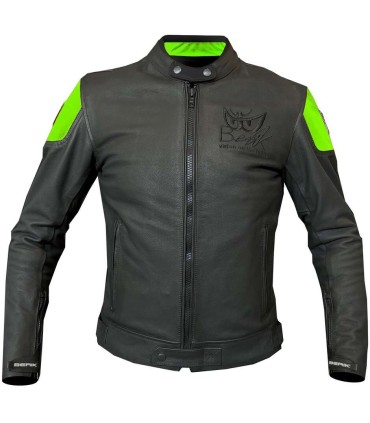 Berik Lj Sport Classic black green leather jacket