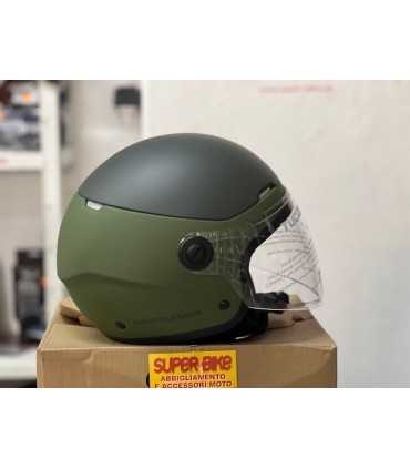 Casco jet Tucano Urbano El Pop verde opaco