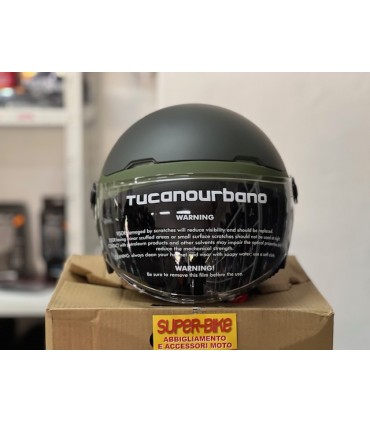 Casco jet Tucano Urbano El Pop verde opaco