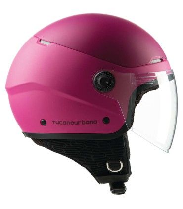 Casco jet Tucano Urbano El Pop rosa opaco