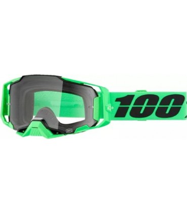 Maschera motocross enduro 100% Armega Anza verde lente chiara