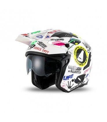 Casco jet Ufo Sheratan Legendary Edition bianco