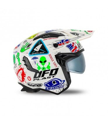 Casco jet Ufo Sheratan Legendary Edition bianco