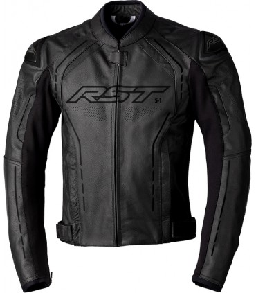 RST S1 leather motorcycle jacket black