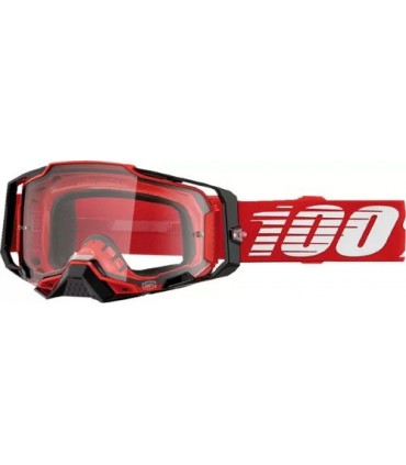 Maschera motocross enduro 100% Armega rossa lente chiara