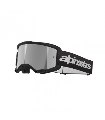 Maschera cross Alpinestars Vision 3 Wordmark nera specchio