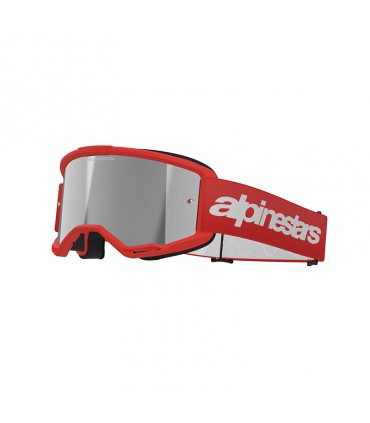 Maschera cross Alpinestars Vision 3 Wordmark rossa specchio