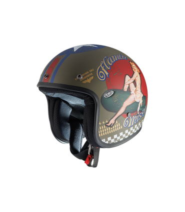 Casque jet Premier Classic Pin Up Mili Bm