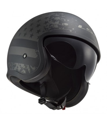 Casco jet LS2 Spitfire 2 Black Flag opaco