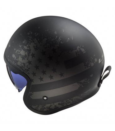 Casco jet LS2 Spitfire 2 Black Flag opaco