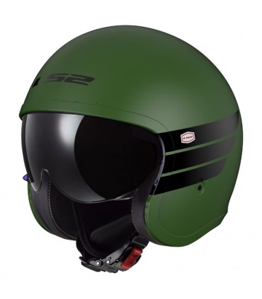 Casco jet LS2 Spitfire 2 Retro verde