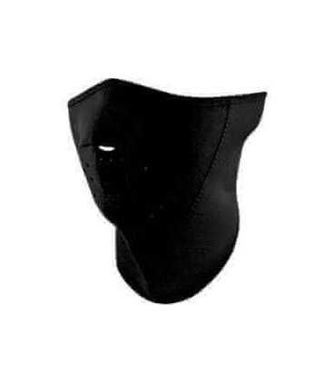 ZAN HEADGEAR HALF FACE MASK 3-PANEL WITH NECK SHIELD BLACK ONE SIZE