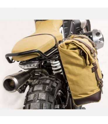 Unit Garage Canvas Side Bag Schwarz/Braun + Fahrwerk bmw R Nine-t