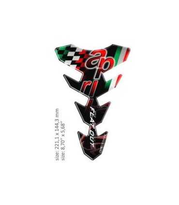 ONEDESIGN UNIVERSAL TANK PAD - GLOSS BLACK/RED/GREEN - APRILIA