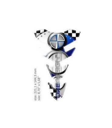 ONEDESIGN UNIVERSAL TANK PAD - GLOSS WHITE/BLUE/BLACK - BMW